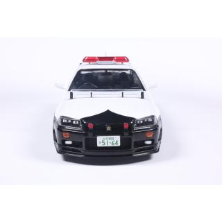 NISSAN SKYLINE GT-R (BNR34) JAPANESE POLICE WHITE 1999 S1804317 Solido 1:18 Metallmodell